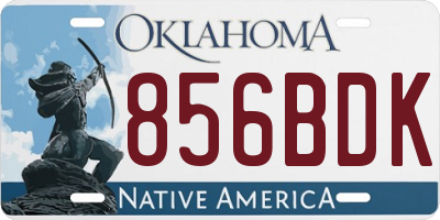 OK license plate 856BDK