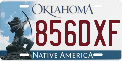 OK license plate 856DXF