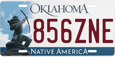 OK license plate 856ZNE