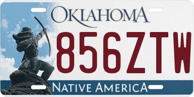 OK license plate 856ZTW