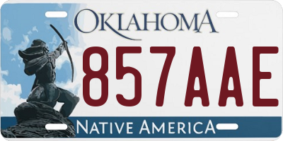 OK license plate 857AAE