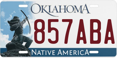 OK license plate 857ABA