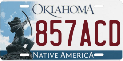 OK license plate 857ACD