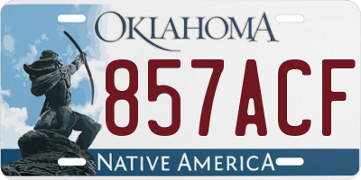 OK license plate 857ACF