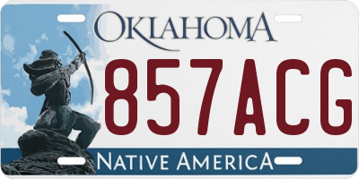 OK license plate 857ACG