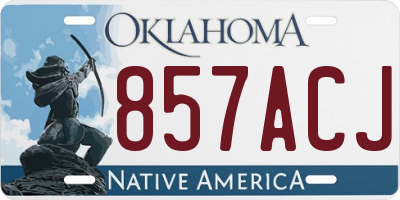 OK license plate 857ACJ