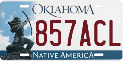 OK license plate 857ACL