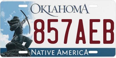 OK license plate 857AEB