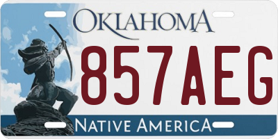 OK license plate 857AEG