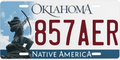 OK license plate 857AER