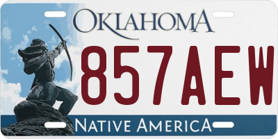 OK license plate 857AEW