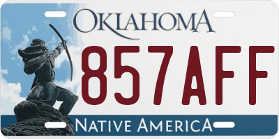 OK license plate 857AFF