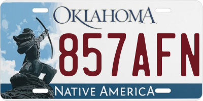 OK license plate 857AFN