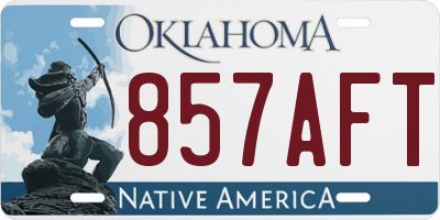 OK license plate 857AFT
