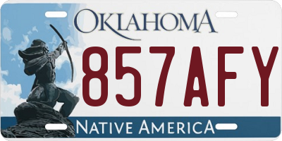 OK license plate 857AFY