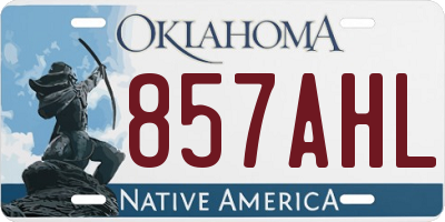 OK license plate 857AHL
