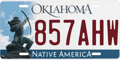 OK license plate 857AHW