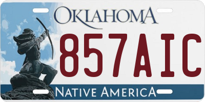 OK license plate 857AIC