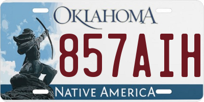 OK license plate 857AIH