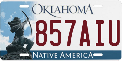 OK license plate 857AIU