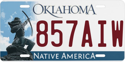 OK license plate 857AIW