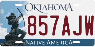 OK license plate 857AJW