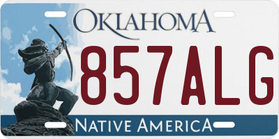 OK license plate 857ALG