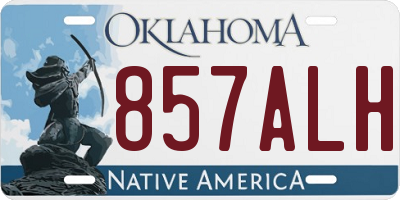 OK license plate 857ALH