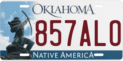 OK license plate 857ALO