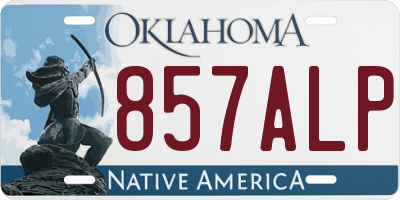 OK license plate 857ALP