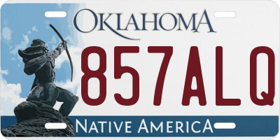 OK license plate 857ALQ