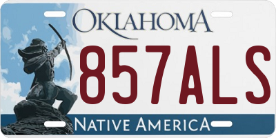 OK license plate 857ALS