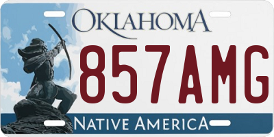 OK license plate 857AMG