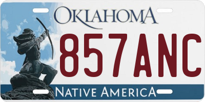 OK license plate 857ANC