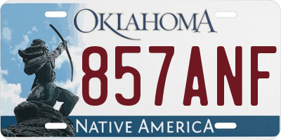 OK license plate 857ANF