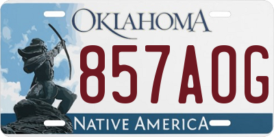 OK license plate 857AOG