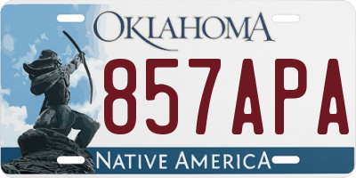 OK license plate 857APA