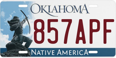 OK license plate 857APF