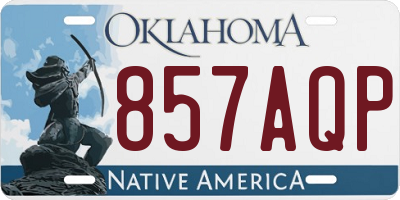 OK license plate 857AQP