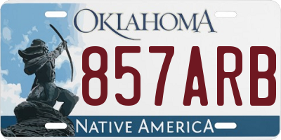 OK license plate 857ARB