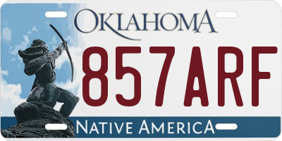 OK license plate 857ARF