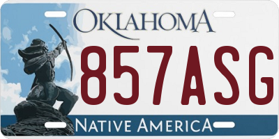 OK license plate 857ASG