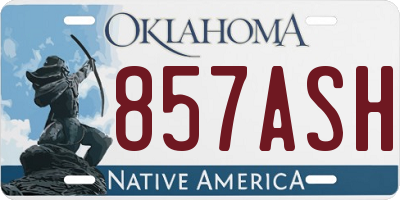 OK license plate 857ASH
