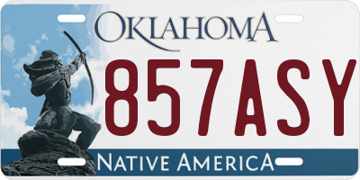 OK license plate 857ASY