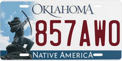 OK license plate 857AWO