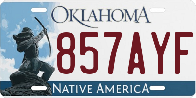 OK license plate 857AYF