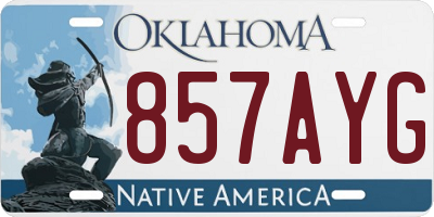 OK license plate 857AYG