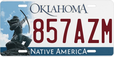 OK license plate 857AZM