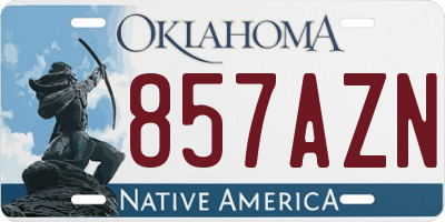 OK license plate 857AZN