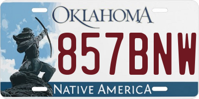 OK license plate 857BNW